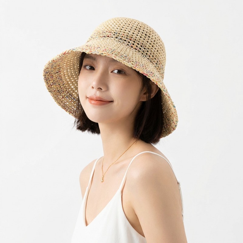 夏季镂空网状渔夫帽大檐防晒遮阳帽户外登山休闲出行百搭帽子