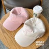 韩国ins风棒球帽女生蝴蝶结浪漫粉色帽子百搭软顶鸭舌帽大帽檐