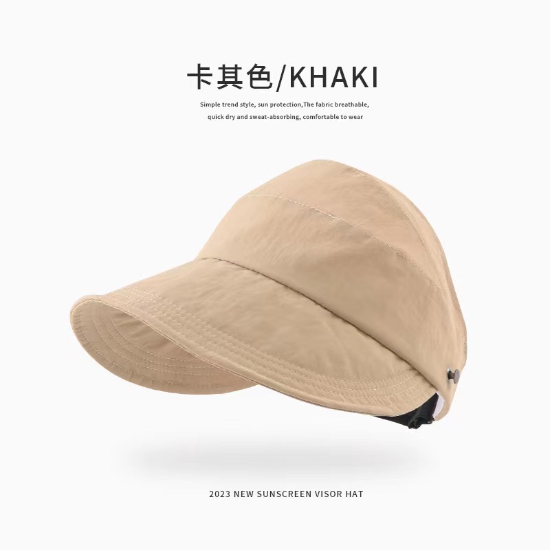 新款可扎马尾透气速干百搭防晒帽可挂口罩遮阳防紫外线渔夫帽子女