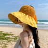 发卡帽沙滩帽女士帽太阳遮阳帽批发透气大檐帽黑胶女帽方便收纳