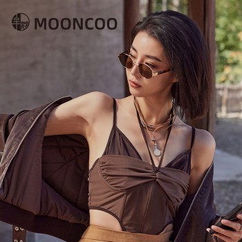 芈蔻新款板材墨镜金属椭圆复古猫眼太阳镜女士高级感尼龙大牌眼镜