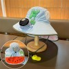 护脖儿童帽夏天户外遮阳男孩披肩帽韩版太阳能风扇帽女童网眼大檐