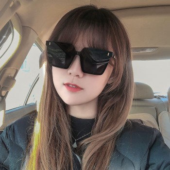 韩版潮个性欧美风方框连体防风墨镜女圆脸显瘦GM偏光太阳眼镜男潮