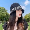 蝴蝶结镂空渔夫帽女夏季时尚防晒遮阳帽子2026新款显脸小草编盆帽