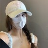 韩国ins风棒球帽女生蝴蝶结浪漫粉色帽子百搭软顶鸭舌帽大帽檐