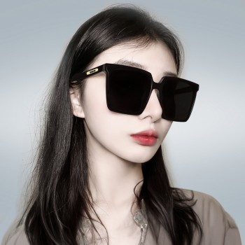 gm墨镜女韩版大框黑色百搭眼镜大脸显瘦高级感2024新款驾驶太阳镜