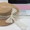 韩版新款夏季蝴蝶结飘带海边度假草帽大沿显脸小遮阳防晒帽子海边