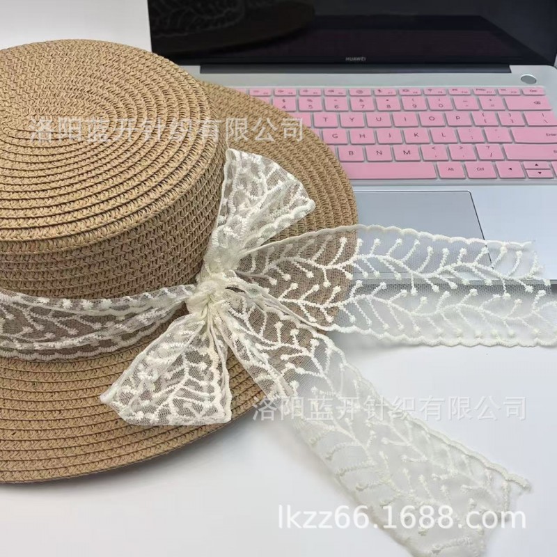 韩版新款夏季蝴蝶结飘带海边度假草帽大沿显脸小遮阳防晒帽子海边