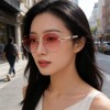 2026新款墨镜女高级感无框珍珠款大框显瘦开车防紫外线太阳眼镜女