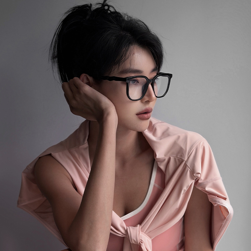植伍显瘦大框防蓝光眼镜TR90眼镜架网红黑框女素颜百搭平光眼镜男