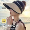 时尚空顶遮阳帽子夏季草编镂空大檐牛仔帽户外防紫外线透气钓鱼帽