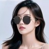 韩版复古圆形框墨镜女高级感显脸小网红时尚辣妹海边防晒太阳镜