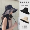 黑胶防晒帽女防紫外线遮脸遮阳帽大帽檐渔夫帽子可折叠太阳帽新款