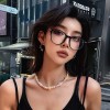 植伍猫眼平光镜个性韩版防蓝光眼镜女金属跨境近视眼镜架男电脑镜