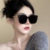 新款墨镜女高级感ins网红款防紫外线太阳镜大框圆脸显瘦眼镜批发