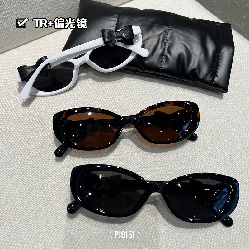 植伍小香家猫眼太阳镜欧美男女明星同款墨镜蝴蝶结偏光太阳眼镜潮
