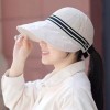 新款夏季女士防晒帽大檐空顶遮脸渔夫帽防紫外线沙滩太阳帽遮阳帽