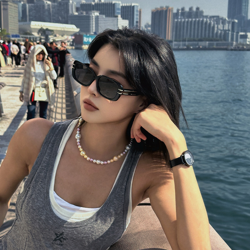 植伍时尚轻奢大牌墨镜女高级感偏光太阳眼镜欧美字母网红太阳镜男