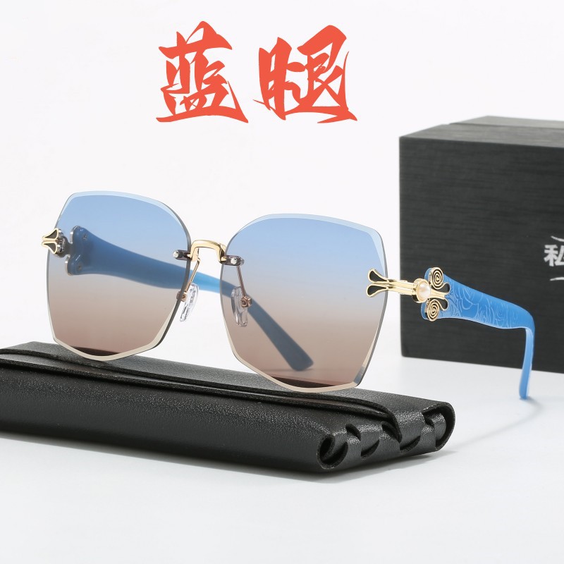 2026新款无框墨镜女款高级感太阳眼镜女士防紫外线方圆脸大脸显瘦