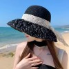夏季草编蝴蝶空顶防晒帽海边沙滩可折叠遮阳帽休闲百搭拍照太阳帽