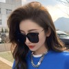 网红同款gm墨镜女 博主推荐防紫外线方形大框金属腿太阳眼镜爆款