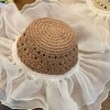 欧根纱珍珠草帽蕾丝草编太阳帽子女大帽檐夏季透气草帽海边遮全脸