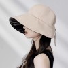 夏季黑胶遮阳帽女防紫外线遮脸防晒太阳帽大头围渔夫帽子大帽檐