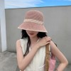 夏季针织镂空透气渔夫帽子女百搭休闲户外遮阳防晒帽薄款水桶盆帽