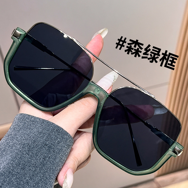 6618复古茶色大框墨镜女网红方形大脸显瘦素颜眼镜防紫外线太阳镜