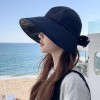 夏季黑胶遮阳帽女防紫外线遮脸防晒太阳帽大头围渔夫帽子大帽檐