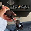 老钱风金属猫眼墨镜女高级感复古太阳眼镜小框显瘦松弛网红墨镜女