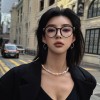 植伍猫眼平光镜个性韩版防蓝光眼镜女金属跨境近视眼镜架男电脑镜