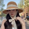 欧根纱珍珠草帽蕾丝草编太阳帽子女大帽檐夏季透气草帽海边遮全脸