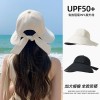 夏季黑胶遮阳帽女防紫外线遮脸防晒太阳帽大头围渔夫帽子大帽檐