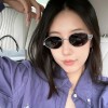老钱风金属猫眼墨镜女高级感复古太阳眼镜小框显瘦松弛网红墨镜女