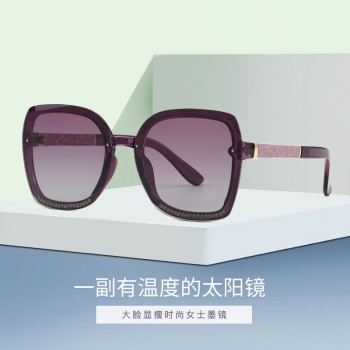 小香偏光太阳镜女2025新款镶钻时尚韩版墨镜圆脸显瘦开车专用眼镜