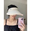 防晒帽女2024新款夏季户外冰丝大檐透气发箍式防紫外线遮阳空顶帽