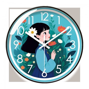 易普拉7228儿童房早教学习时钟客厅卡通简约家用时尚创意石英钟表