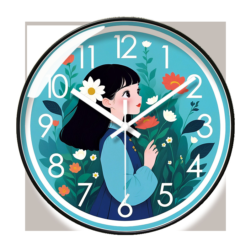 易普拉7228儿童房早教学习时钟客厅卡通简约家用时尚创意石英钟表