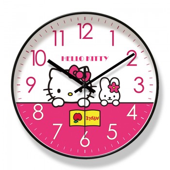 易普拉6910卡通儿童挂钟客厅钟表 HELLO KITTY早教时钟静音石英钟