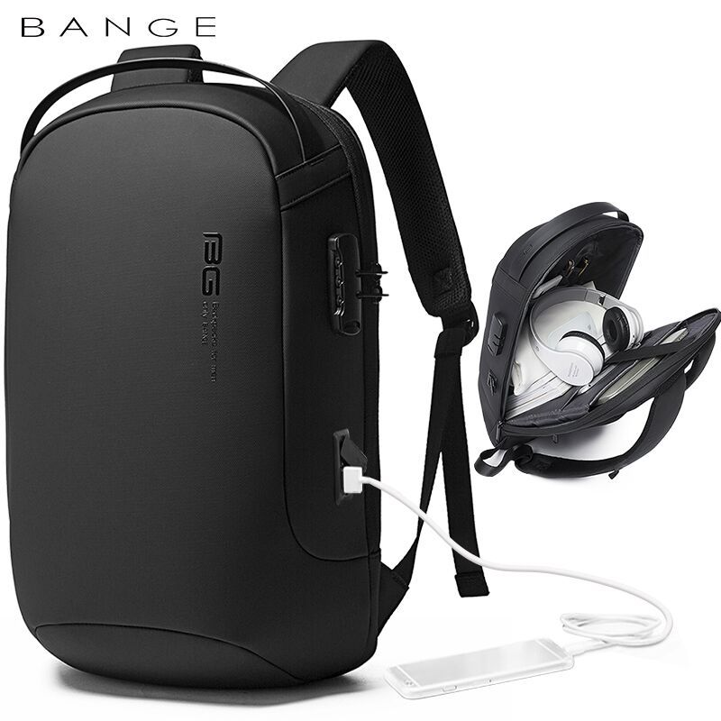 BANGE新品时尚背包轻商务跑车双肩包防盗休闲电脑包backpack