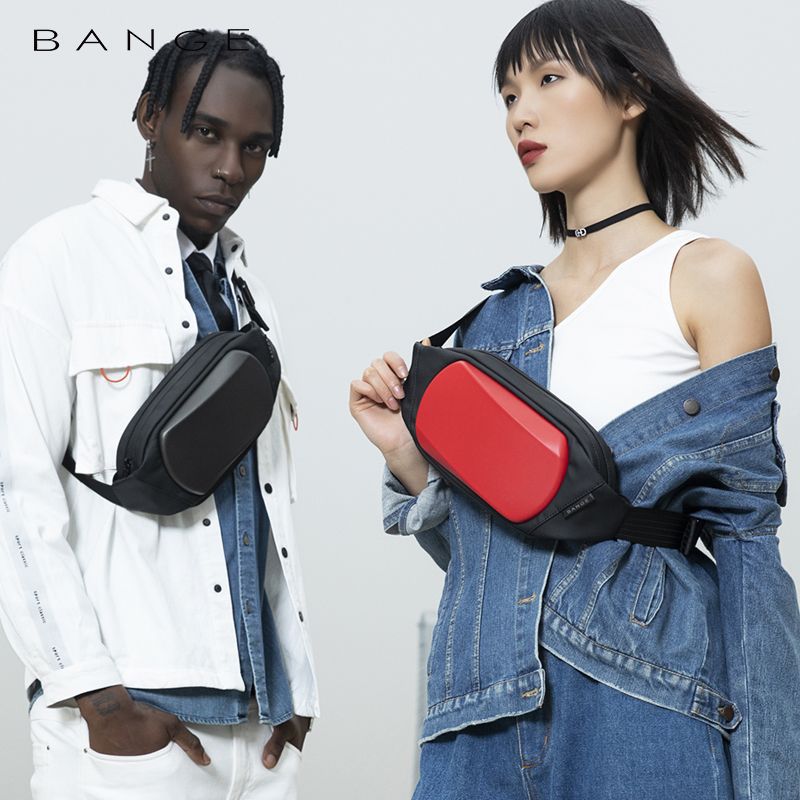 BANGE新品腰包男款胸包防水单肩包韩版EVA硬壳斜挎包情侣腰包批发