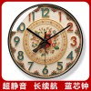 易普拉7159新款简约大气挂钟客厅钟表创意复古圆形客厅挂表静音钟