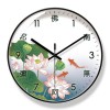 易普拉6276挂钟荷花禅意佛经钟表国风时钟中式挂表静音扫秒
