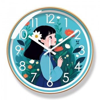 易普拉7228儿童房早教学习时钟客厅卡通简约家用时尚创意石英钟表