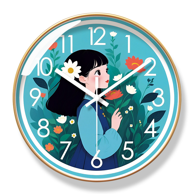 易普拉7228儿童房早教学习时钟客厅卡通简约家用时尚创意石英钟表