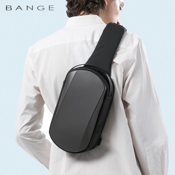 BANGE新款男士胸包防水eva硬壳单肩包潮流斜跨小包跨境Chest bag