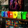 装饰摆件1025生日快乐派对场景装饰摆台字母birthday字牌立体桌面