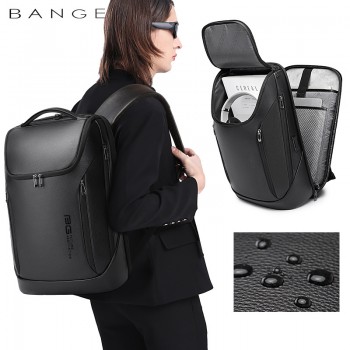 BANGE真皮包新品背包头层牛皮商务双肩包休闲时尚男士电脑背包潮
