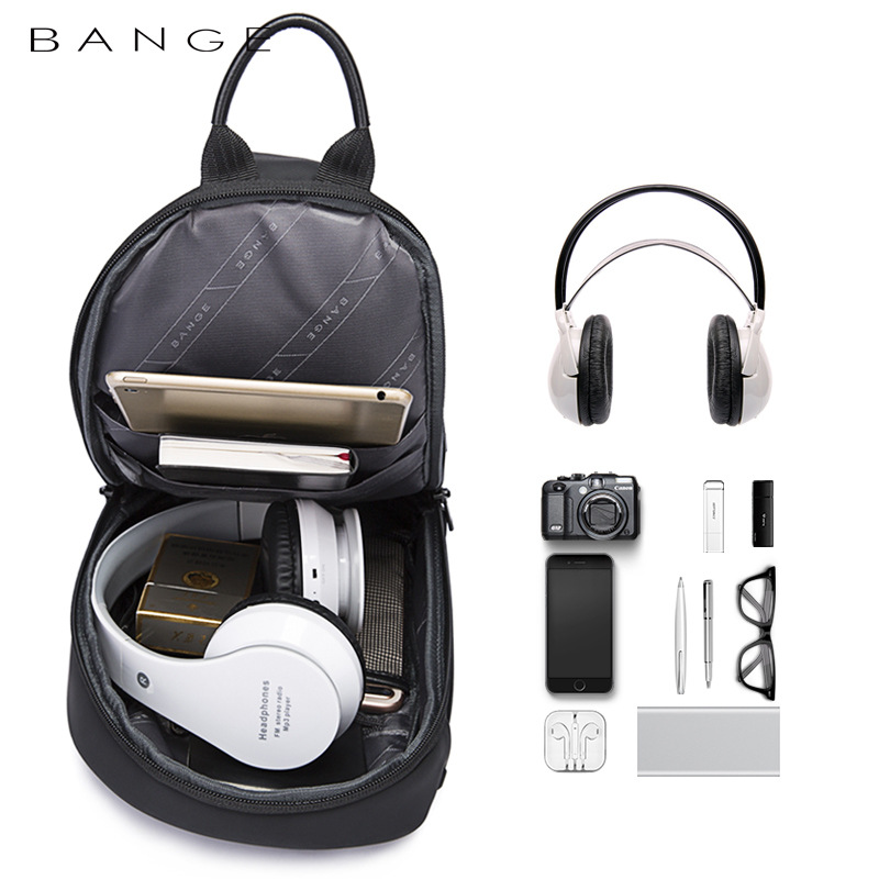 BANGE新款单肩胸包男士休闲防水斜挎包韩版usb男包Chest bag